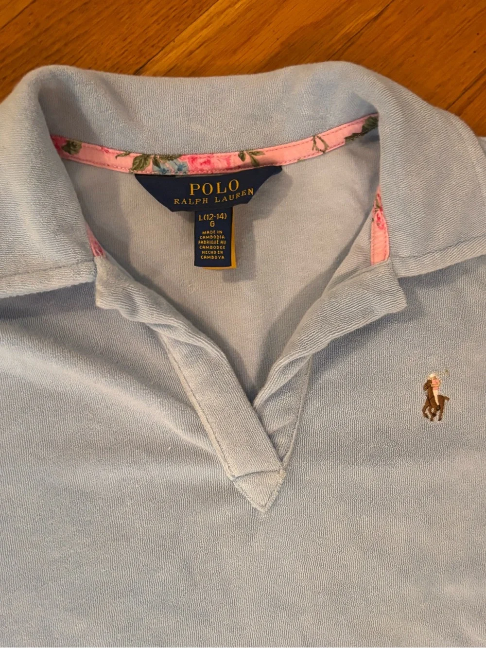 Polo By Ralph Lauren Girls Terrycloth Shirt Large (12/14)